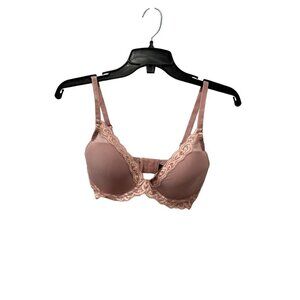 New NATORI Size 32DD FEATHERS PLUNGE T-SHIRT BRA Antique tint Pink